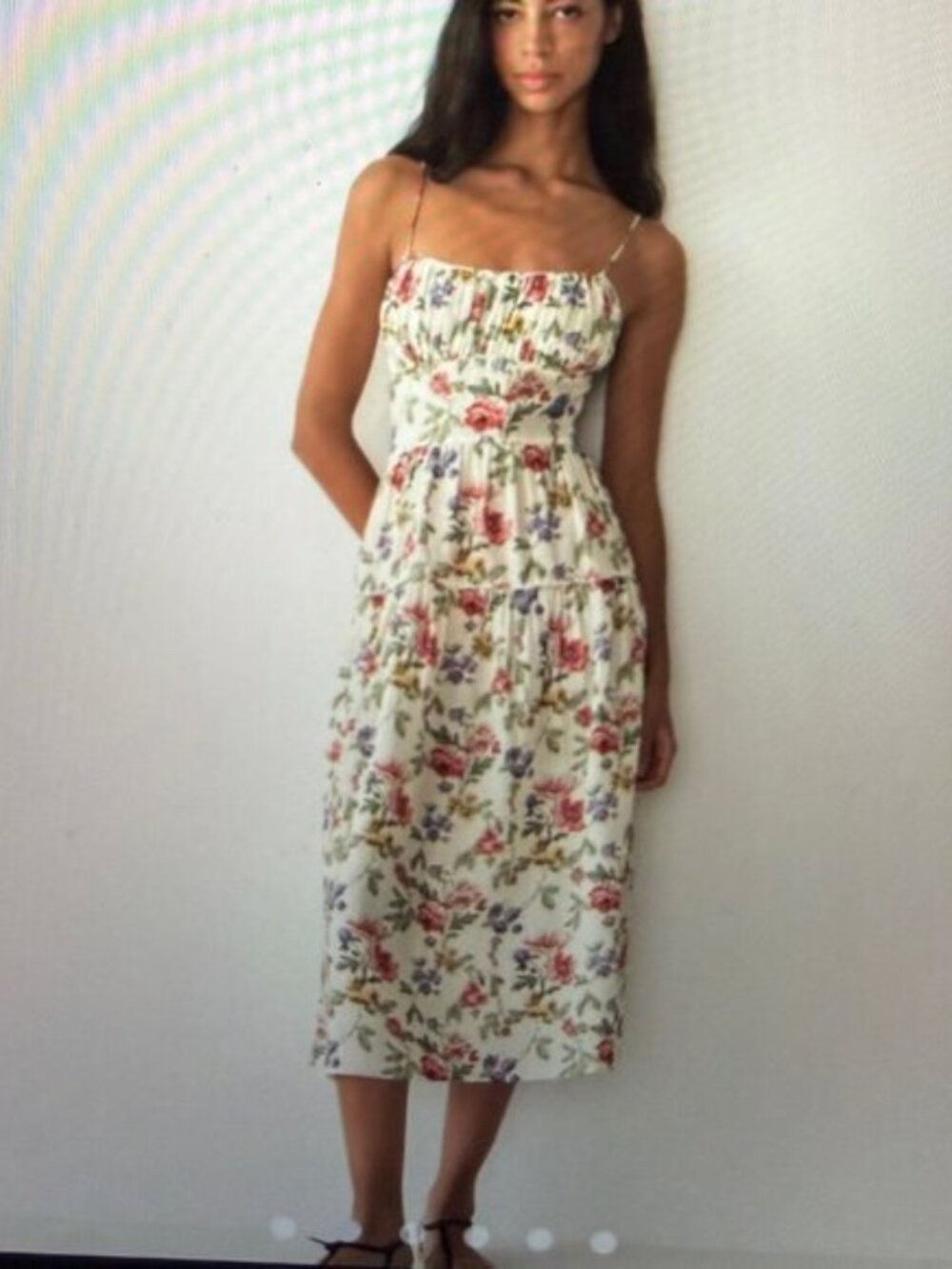DOEN Sz. L Benoit Dress in Ivory Wild Rose Floral Print